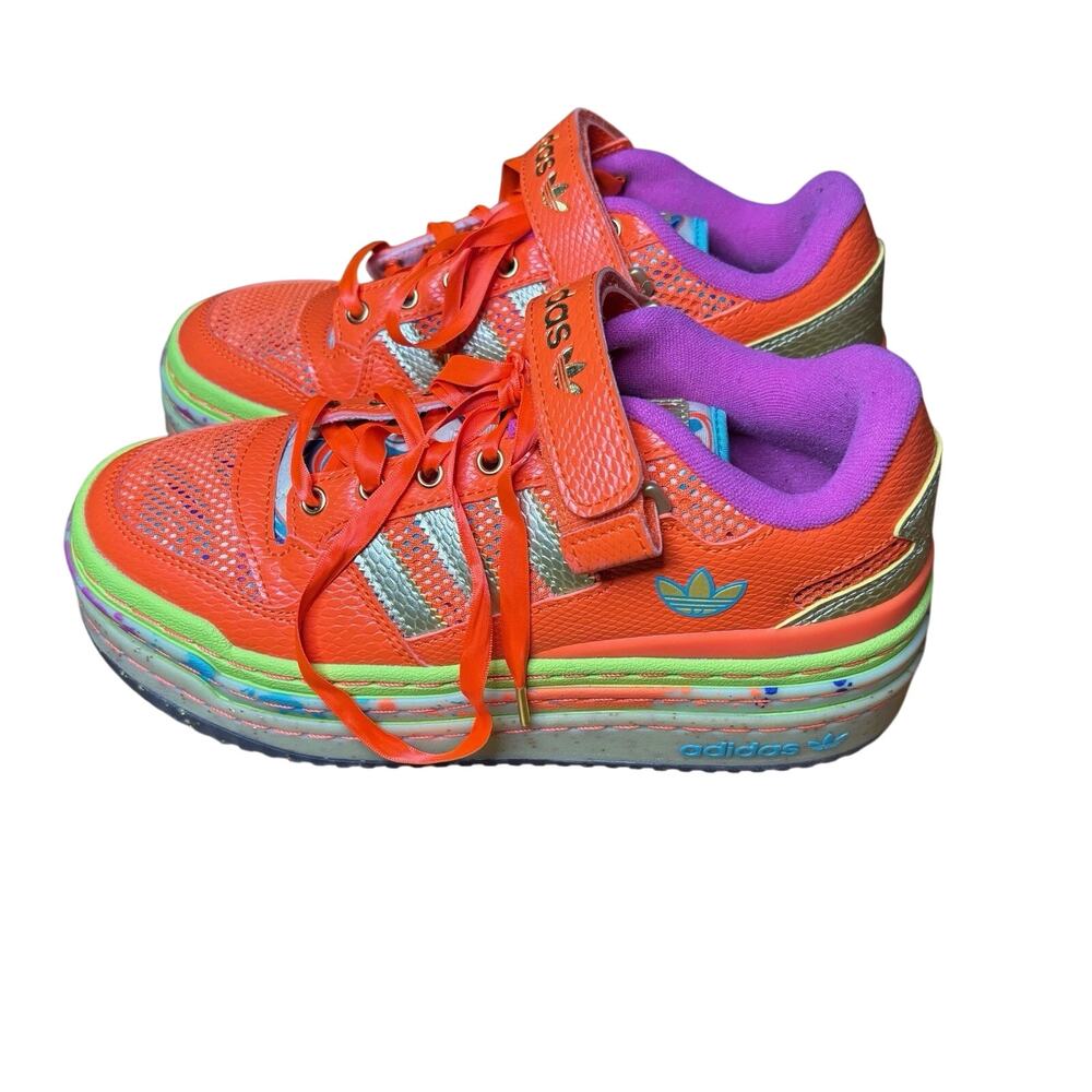 Adidas Originals Forum Triple Platform Lo Sneakers Women's Sz 7 Carnival Orange - Picture 2 of 9